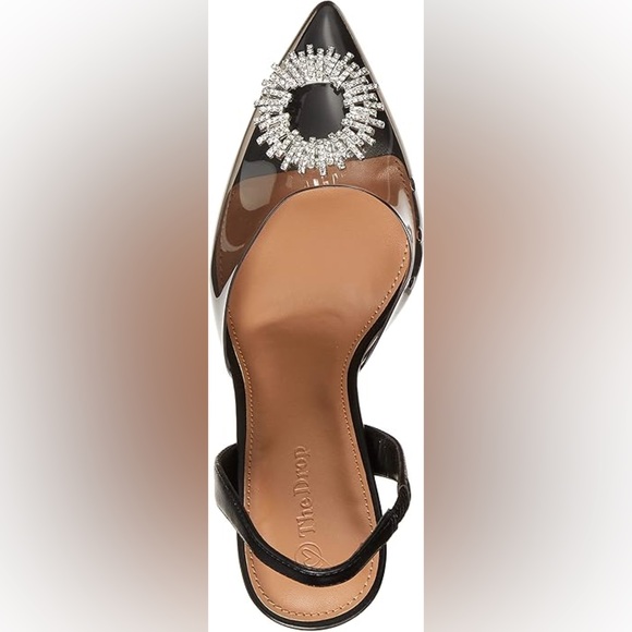 The Drop Women's Klara Slingback Heel in Clear Black size 6-1/2 - Picture 3 of 7